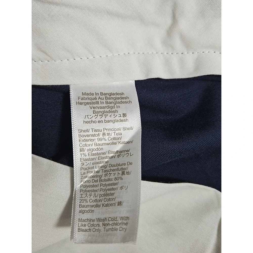 J.Crew Flex Slim Fit Chino Pants Mens 33x32 Navy Blue Stretch Cotton H3167 NEW